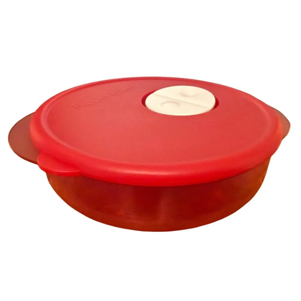 8 Piece Tupperware Vent N Serve Containers Set of 4 Red Pink White Made in USA